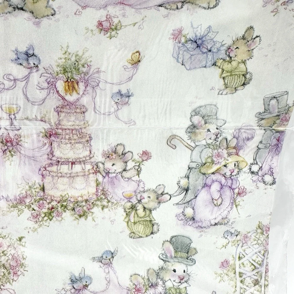 8 Packs Sealed NEW Hallmark Wrapping Paper Vintage Bunnies Wedding Party Rare